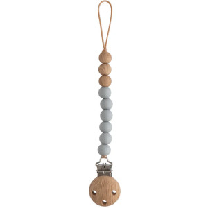 Attache tétine en bois et silicone Eva "Stone" Mushie