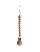 Attache tétine en perles de silicone Eva "Taupe"