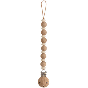 Attache tétine en bois et silicone Luna "Faux Wood" Mushie