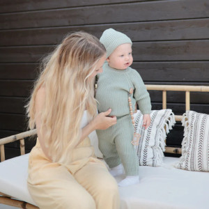 Attache tétine en bois et silicone Luna "Faux Wood" Mushie