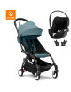  Poussette YOYO³ Cadre noir "Aqua" 6+ + Cybex Cloud T i-SIZE PLUS