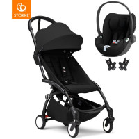 Poussette YOYO³ 6+ Châssis Noir "Noir" + siege auto Cybex Cloud T i-SIZE + adaptateurs