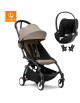  Poussette YOYO³ Cadre noir "Taupe" 6+ + Cybex Cloud T i-SIZE PLUS
