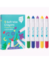 Set de 5 Crayons de cire effaçables Multisurfaces "Doux"