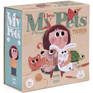 Puzzle enfant réversible "I Love my Pets" (3 ans et +) Londji