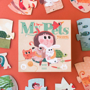 Puzzle enfant réversible "I Love my Pets" (3 ans et +) Londji