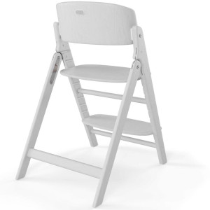 Chaise Haute évolutive en bois de hêtre Click & Fold "All White"