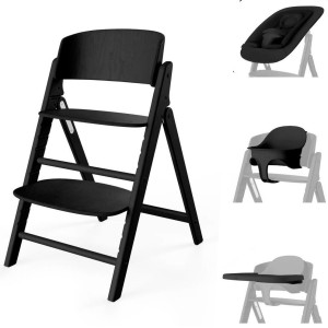 Chaise Haute évolutive 4-in-1 en bois Click & Fold "Stunning Black"