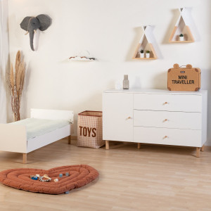 Commode 3 tiroirs + plan à langer en bois "Wonder White" Childhome