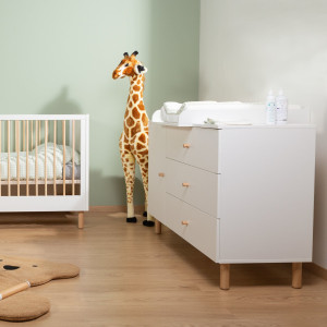 Commode 3 tiroirs + plan à langer en bois "Wonder White" Childhome