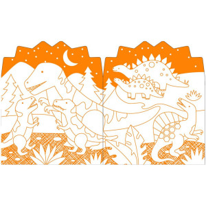 Livre de coloriage + Stickers "Dinosaures" (4 ans et +) Petit Collage