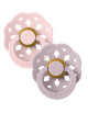 Tétines rondes en caoutchouc naturel (6-18 mois) BOHEME "Rose Blossom/Lilas"