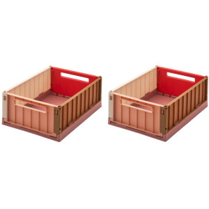 Caisses de rangement pliables Weston S "Dusty raspberry" (x2) Liewood