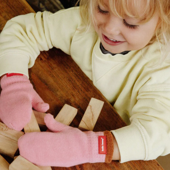 Moufles enfant en coton bio Hotty "Pink" (3/4 ans )