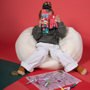 Set de table à colorier en silicone "Le village de Noël" + Feutres + Lettre au Père Noël Super Petit