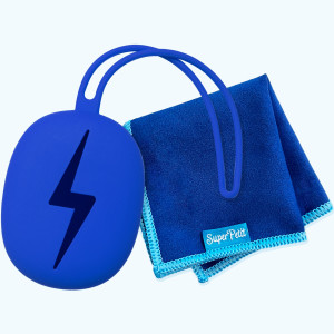Lingette microfibre + Etui en silicone "Bleu" Super Petit