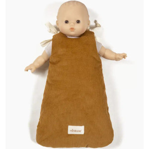 Turbulette à nouette en milleraies "Havane" pour poupon Babies & Gordis Minikane