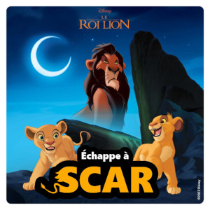 Livre audio pour Lunii "Défi vilain : échappe à Scar !" (5 ans et +)