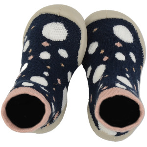 Chaussons Chaussettes à semelle souple "Pois ou Lune Phosphorescent" Chaussons