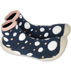 Chaussons Chaussettes à semelle souple "Pois ou Lune Phosphorescent" Chaussons