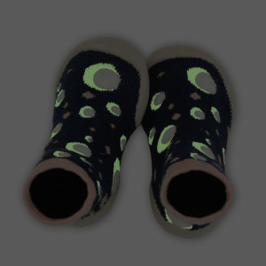 Chaussons Chaussettes à semelle souple "Pois ou Lune Phosphorescent" Chaussons