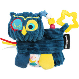 Hochet d'activités en velours "Astros le Hibou" Deglingos