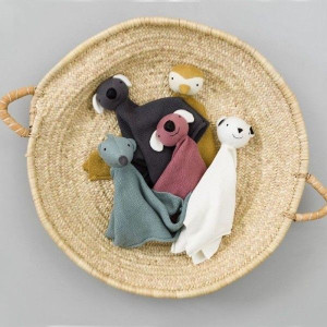 Doudou plat en tricot coton bio "Teckel"