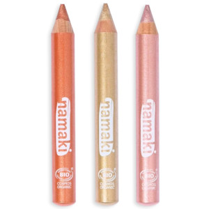 Kit Crayons de maquillage pailletés enfant BIO "Rayon de soleil" (x3)