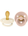 Tétines symétriques en caoutchouc naturel (0-6 mois) "Ivoire/Rose Blush" (x2)