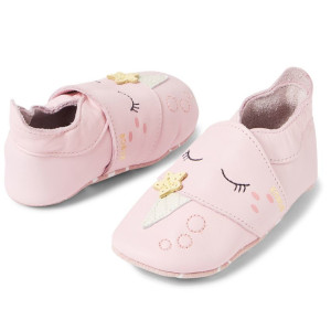 Chaussons bébé en cuir Soft Sole "Narwal Parfait Pink" Bobux