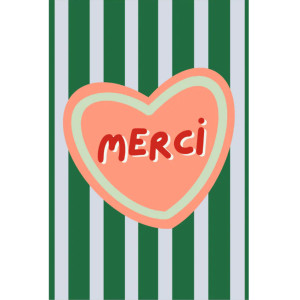 Carte Postale "Merci & Rayures" Maison Mapa-chali