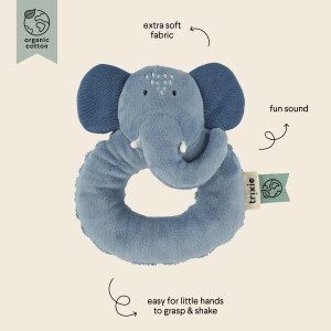 Hochet en coton bio "Mrs Elephant" Trixie