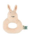 Hochet en coton bio "Mrs Lapin"