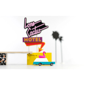Voiture en bois "Flamingo Wagon" (8,9 cm) Candylab Toys
