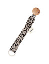 Attache tétine en double gaze de coton Capsule "Léopard Beige" Bebel