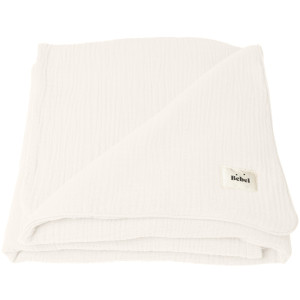 Couverture bébé  en double gaze de coton "Crème" (109x109 cm) Bebel