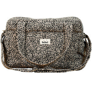 Sac à langer Middle en coton Capsule "Leopard Beige" Bebel
