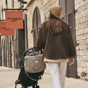 Sac à langer Middle en coton Capsule "Leopard Beige" Bebel