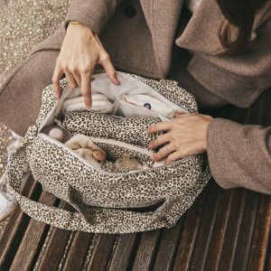 Sac à langer Middle en coton Capsule "Leopard Beige" Bebel