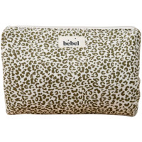 Trousse de toilette en double gaze de coton Capsule "Leopard Kaki"