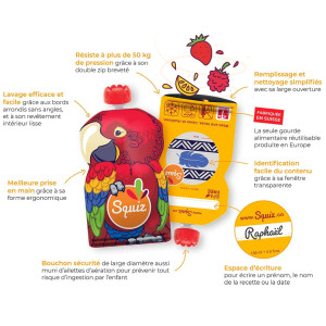 Gourde Réutilisable Squiz (130 ml) "Kangourou"