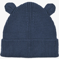 Bonnet bébé en tricot coton bio Gina Ours "Indigo Blue" (9-12 mois)