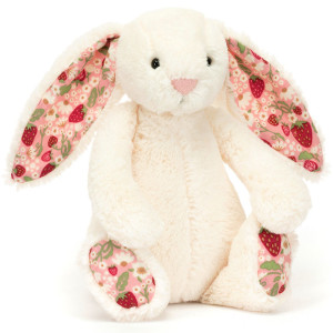 Peluche Bashful Lapin Crème "Berry" (18 cm) Jellycat