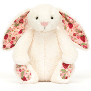 Peluche Bashful Lapin Crème "Berry" (18 cm) Jellycat