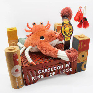 Peluche Ptipotos Crabe Maman + Bébé "Terracotta" (46 cm) Déglingos