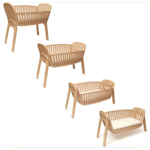  Berceau cododo en bois KODO + Matelas Mousse Charlie Crane