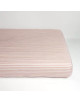 Drap housse 60x120 en Percale de Coton Bio "Rayé Rose"