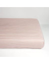 Drap housse 60x120 en Percale de Coton Bio "Rayé Rose"