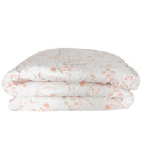 Housse de couette bébé (100x140cm) en coton bio "Yukari Douceur Corail"