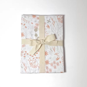 Housse de couette bébé (75x120cm) en coton bio "Yukari Douceur Corail" Kadolis